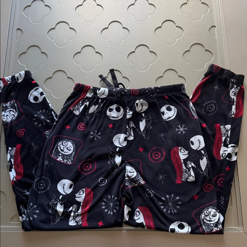 DISNEY THE NIGHTMARE BEFORE CHRISTMAS Cozy Fleece Joggers Pajama Pant Womens S - Picture 3 of 15